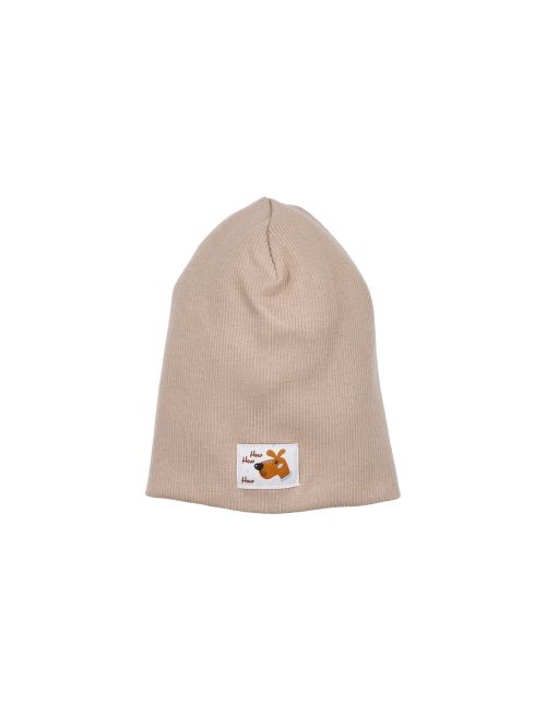 NINI Mütze Hund beige 56 (Neugeborene)