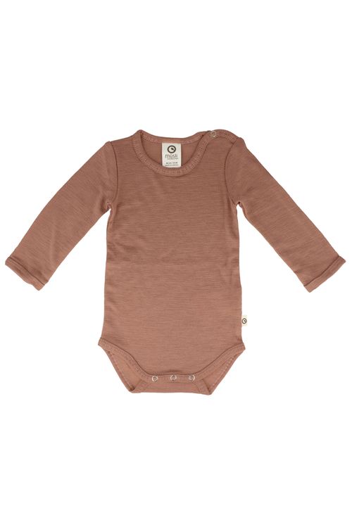 Müsli by Green Cotton Langarmbody Unifarben rosa 62