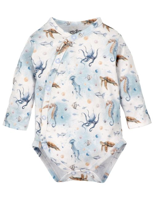 NINI Body croisé Faune Marine 0-6 mois Bleu