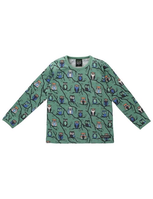 Villervalla Langarmshirt Eule grün 98 (2-3 Jahre)