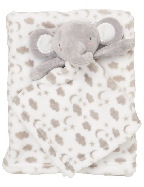 Snuggle Tots 2 pièces Ensemble Éléphant Étoiles 75x75 cm Blanc