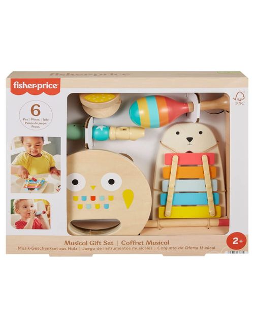 Mattel Fisher-Price 6 Teile Musik-Set Eule Holz 2+ Jahre bunt