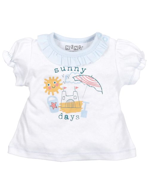 NINI T-shirt À la plage Volant Blanc