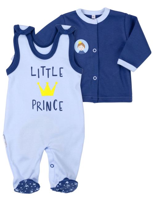 Baby Sweets 2 Teile Set Krone Little Prince blau 56 (Neugeborene)
