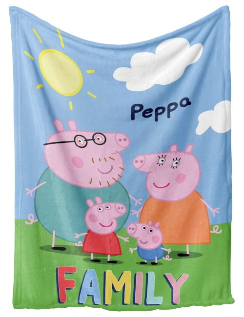 E Plus M Decke Peppa Wutz Fleece 100x140 cm blau