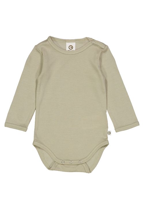 Müsli by Green Cotton Langarmbody Unifarben grün 80