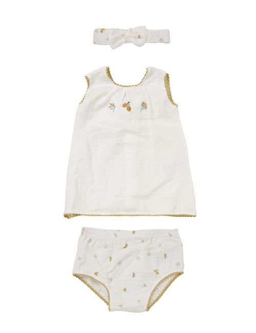 Rock A Bye Baby Boutique 3 pièces Ensemble Floral Volant Crème