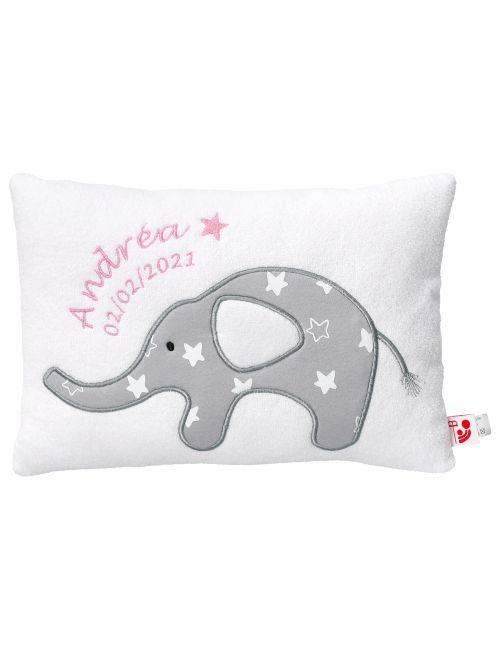 Baby Sweets Coussin Éléphant Little Elephant Étoiles Fait main 30x21 cm Blanc