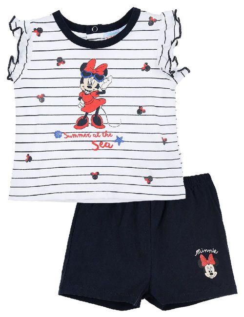 Disney 2 Teile Set Minnie Mouse Streifen dunkelblau 62/68 (3-6 Monate)