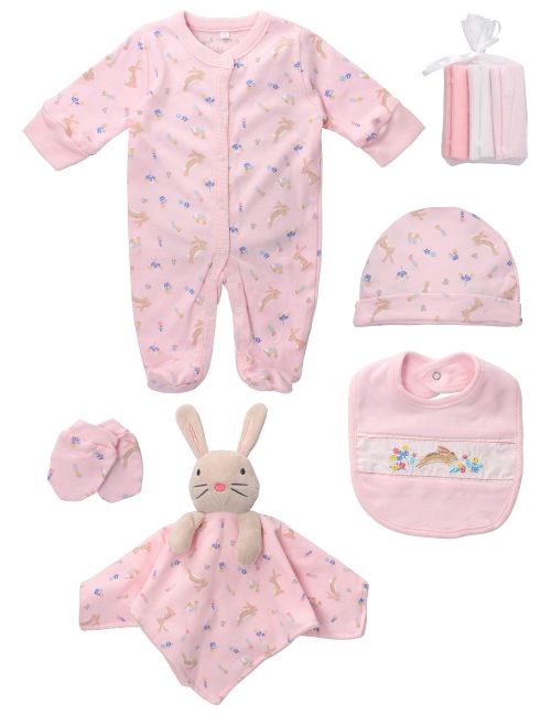 Rock A Bye Baby Boutique 8 Teile Set Hase rosa 50/56 (Neugeborene)