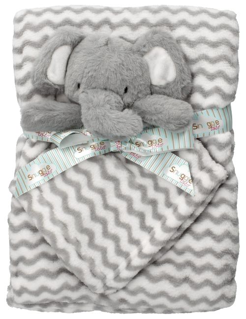 Snuggle Tots 2 Teile Set Elefant Streifen 75x75 cm grau