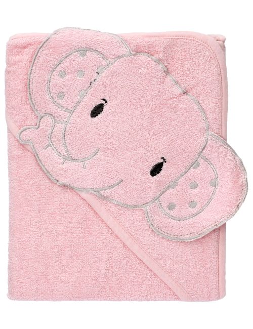 Snuggle Baby Handtuch Kapuze 75x75 cm Elefant rosa