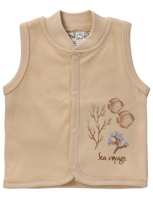 NINI Weste Meerestiere beige 56 (Neugeborene)