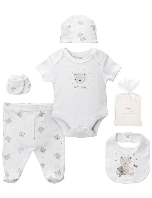 Rock A Bye Baby Boutique 6 Teile Set Teddybär weiß