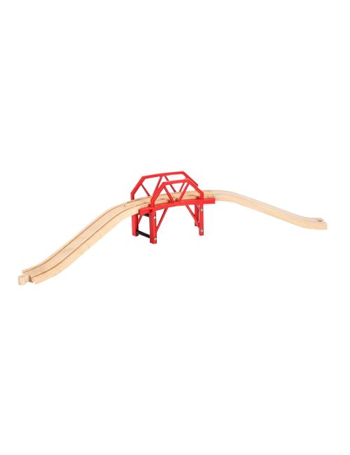 Brio 4 Teile Holzeisenbahn Zubehör Bahnbrücke mit Auffahrten World CE-zertifiziert 14,9x1,9x57,9 cm 3+ Jahre rot