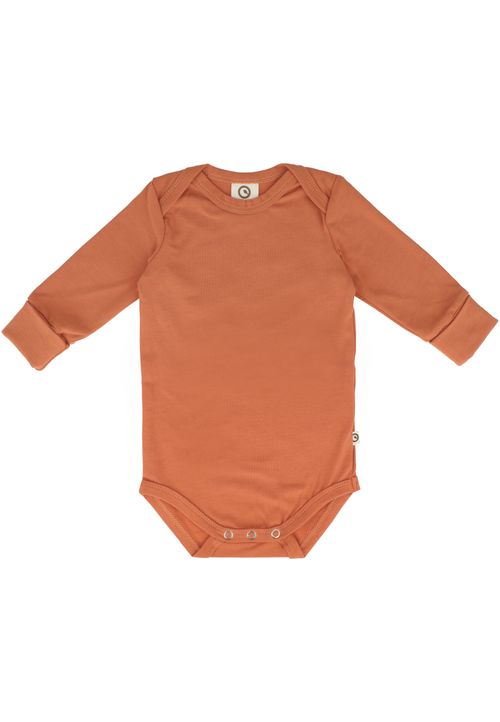 Müsli by Green Cotton Langarmbody Unifarben orange 80