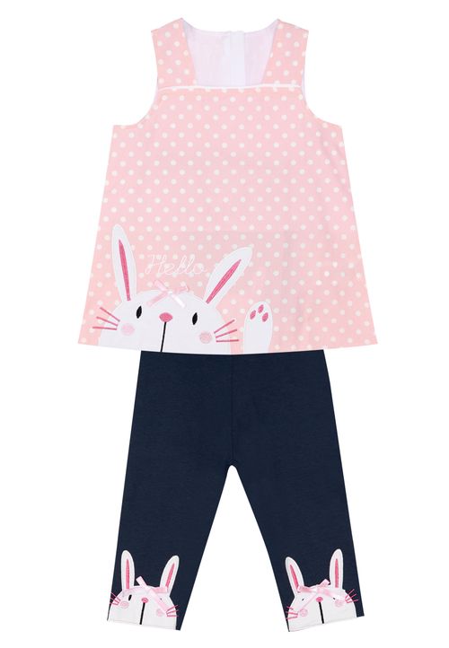 Denokids CFF-19Y1-155 Hello Rabbit pink Tunic Set Mädchen pink 104