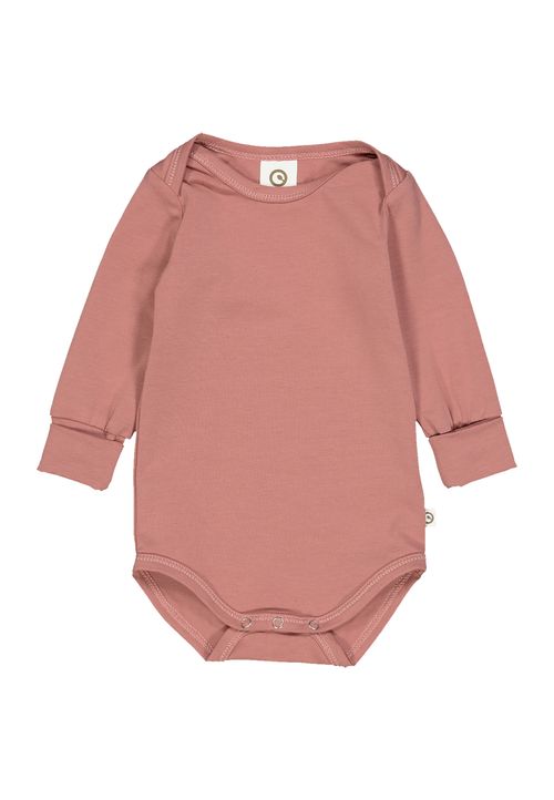 Müsli by Green Cotton Langarmbody Unifarben rosa 80
