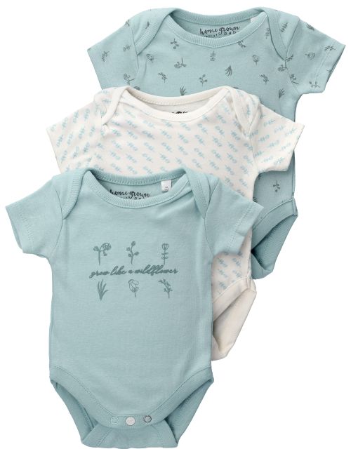 Homegrown Baby 3 Teile Body Blume grün