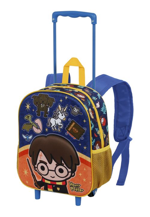 Warner Bros. Harry Potter Crest-Small 3D Backpack with Wheels Rucksack 34x26x13 cm blau, orange Onesize Kinder