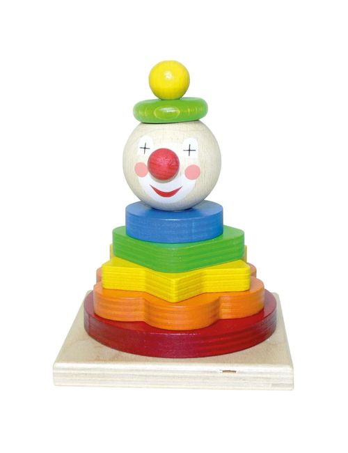 Hess 7 Teile Stapelturm Clown Holz 9x9x10,5 cm 6+ Monate bunt