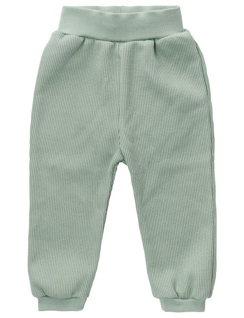 MaBu Kids Pantalon Nice, Wild & Cute Gaufré Vert sauge 12-18M (86 cm)