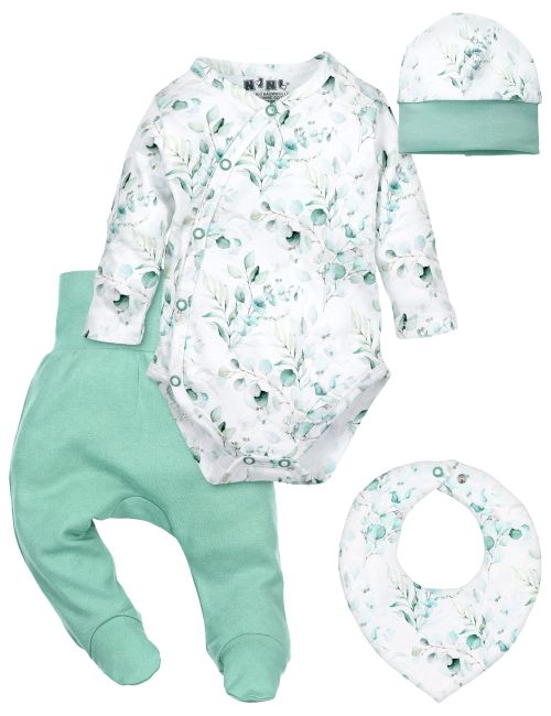 NINI 4 Teile Set Eukalyptus grün 62 (0-3 Monate)