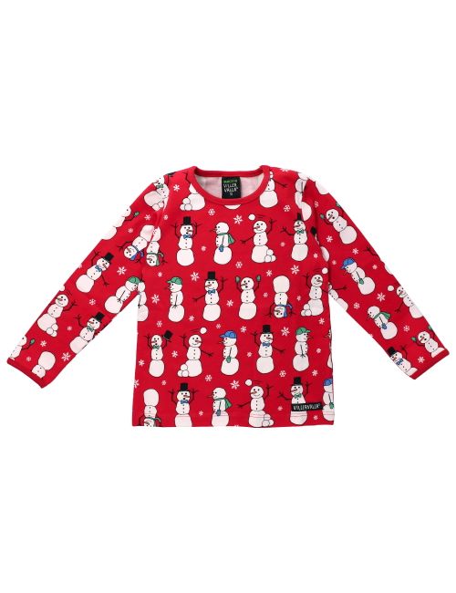 Villervalla Langarmshirt Schneemann rot 98 (2-3 Jahre)