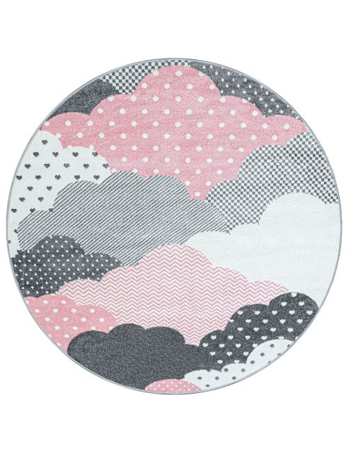 Teppich Rund Wolken rosa 120x120