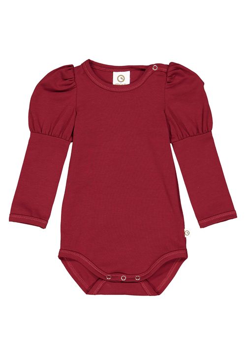 Müsli by Green Cotton Langarmbody Unifarben rot 68