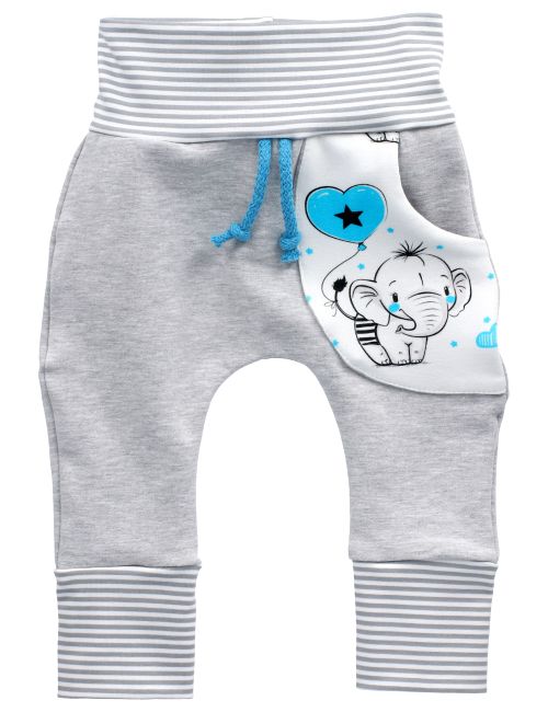 Puschel-Design Hose Elefant Streifen Handmade grau 56 (Neugeborene)