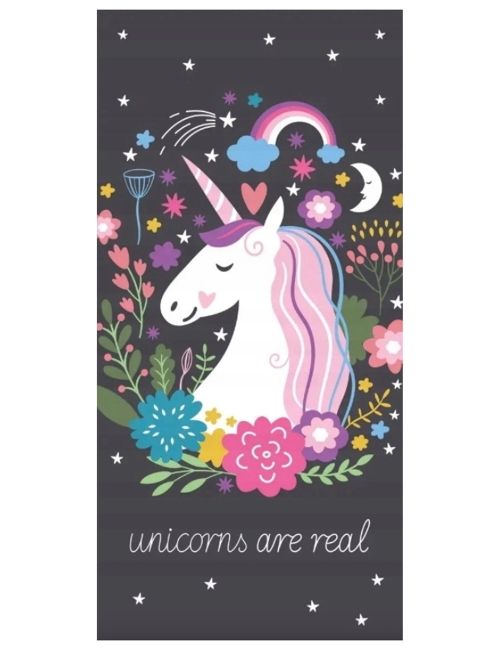 BrandMac Serviette Licorne 70x140 cm Noir