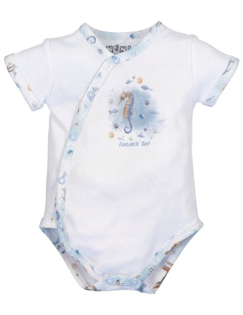 NINI Body croisé Faune Marine 0-6 mois Bleu