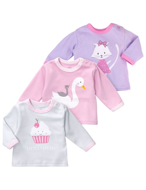 Baby Sweets 3 Teile Shirt Katze Little Cupcake grau 56 (Neugeborene)