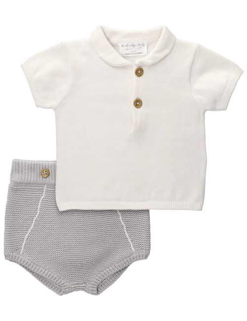 Rock A Bye Baby Boutique 2 Teile Set Strick grau