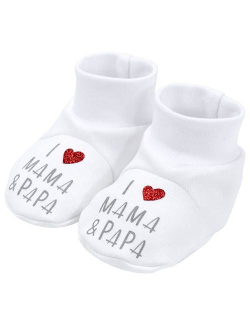 Baby Sweets Chaussons I Love Mama & Papa I Love Mama & Papa Blanc 3-6M (68 cm)