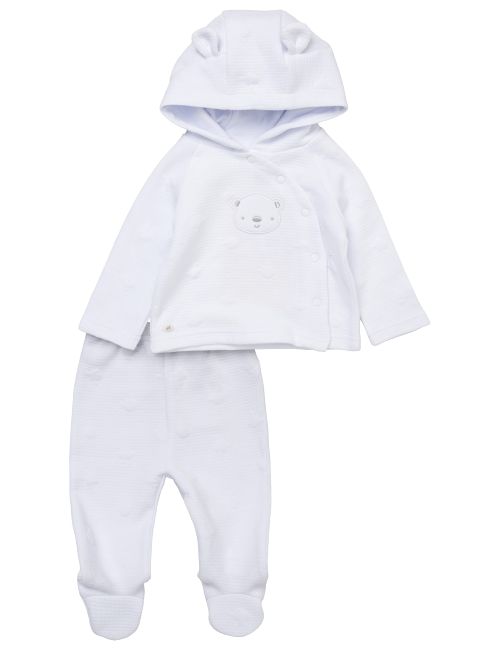 Rock A Bye Baby Boutique 2 pièces Ensemble Ours blanc Blanc