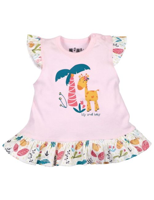 NINI T-shirt Girafe Floral Blanc