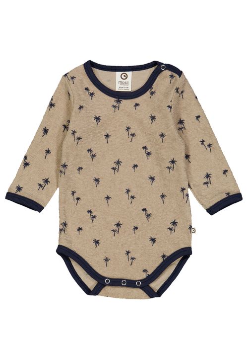 Müsli by Green Cotton Langarmbody Alloverprint beige 68