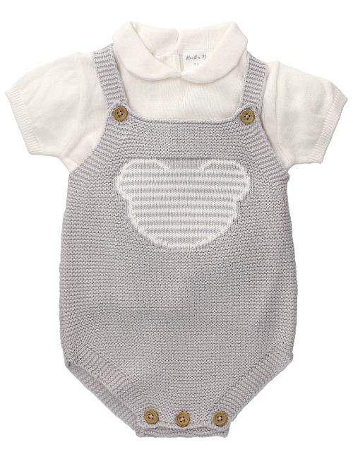 Rock A Bye Baby Boutique 2 Teile Set Bär weiß 56/62 (0-3 Monate)