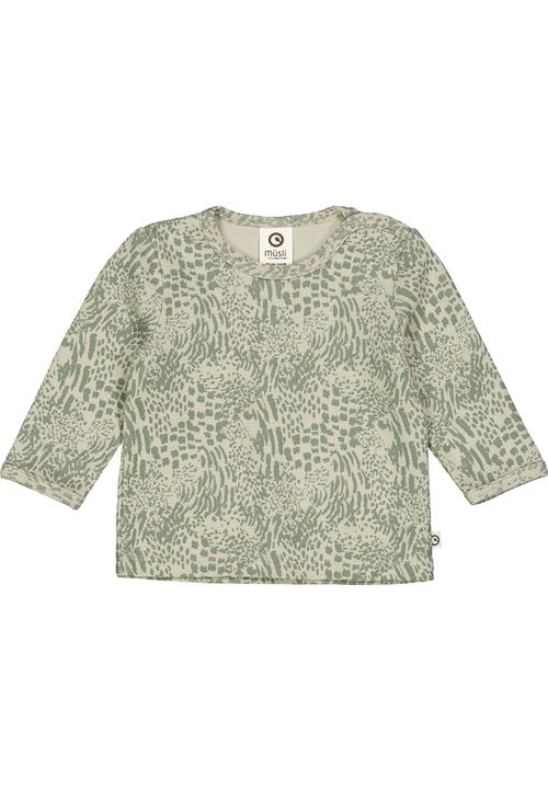 Müsli by Green Cotton Babylangarmshirt Animal grün 74