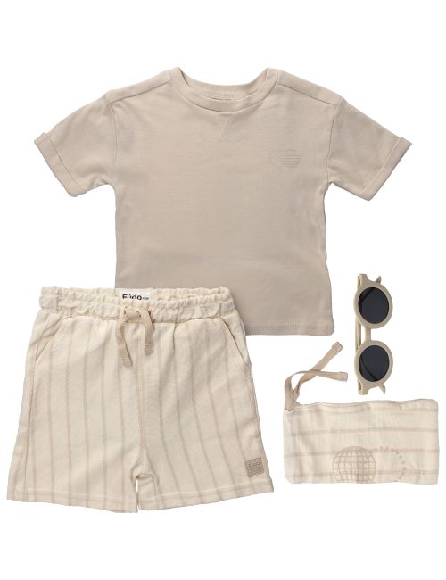 Fudo 3 Teile Set Streifen beige
