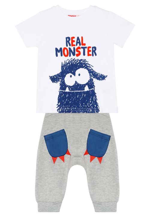 Denokids CFF-19Y1-185 Lake Monster Shorts Set Jungen weiss 122