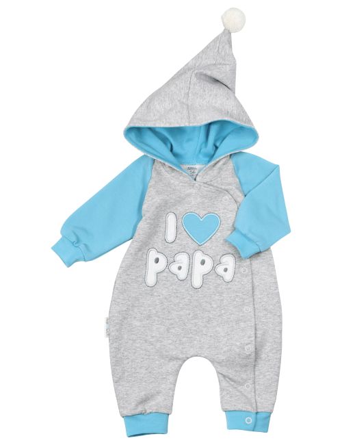 Baby Sweets Strampler I love Papa Bommel blau 6-9 Monate (74)