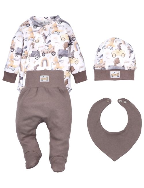 NINI 4 Teile Set Tiere weiß 68 (3-6 Monate)