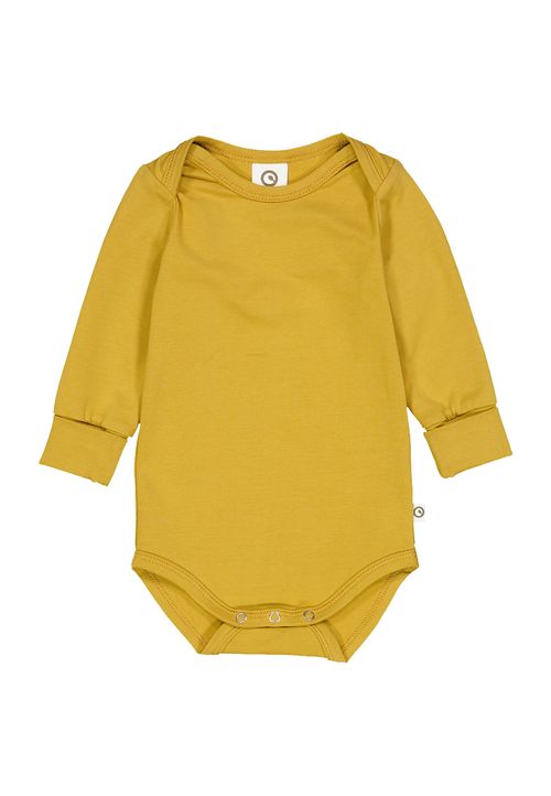 Müsli by Green Cotton Langarmbody Unifarben gelb 86