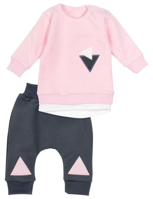 Baby Sweets 2 Teile Set Triangle rosa 86 (12-18 Monate)