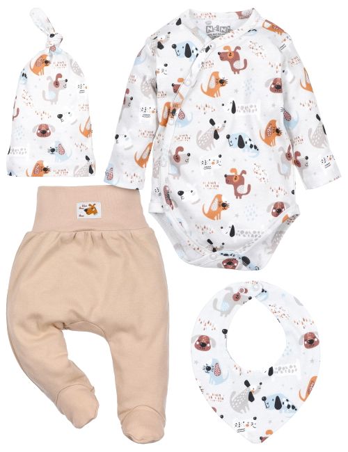 NINI 4 Teile Set Hund weiß 56 (Neugeborene)