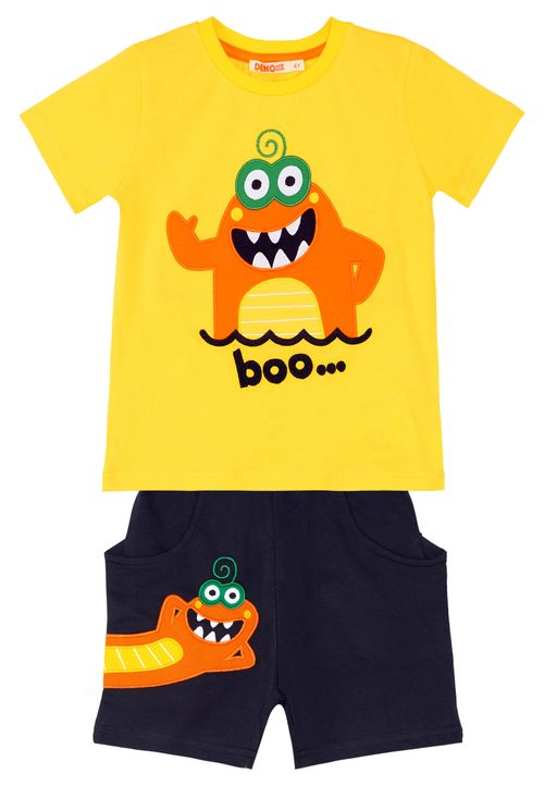 Denokids CFF-19Y1-157-ZL01 Lake Monster Shorts Set Jungen gelb 104