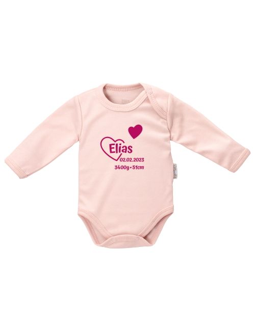 Baby Sweets Body Personalisierbar rosa 56 (Neugeborene)